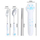 GobekUsa Kawaii Cat Claw Cutlery Set for Kids - Portable Outdoor Tableware Kit