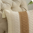 GobekUsa Geometric Tassel Cushion Cover in Cotton and Linen for Living Room and Bedroom