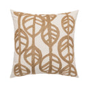 GobekUsa Linen Embroidery Leaves Cushion Cover 45x45cm Beige Green Aesthetic Throw Pillow