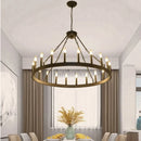 GobekUsa Black Metal LED Pendant Chandelier for Living Room and Stairs