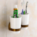 GobekUsa Bronze Bathroom Hardware Set - Shelf, Towel Rack, Toilet Brush Holder, Soap Dish