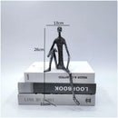 GobekUsa Abstract Metal Human Sculpture Cast Iron Black Person Desktop Ornament