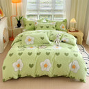 GobekUsa Cotton Stripe Comforter Cover Set for Single Double Bed - Autumn Winter