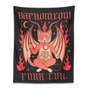 GobekUsa Cat Baphomeow Tapestry: Boho Witchcraft Moon Star Decor for Home & Dorm Room