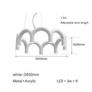 GobekUsa Blue Metal Arch Chandelier Pendant Light - Modern Design for Home Décor