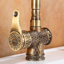 GobekUsa Antique Bronze Bathroom Sink Faucet Deck Mounted Lavotory Faucet