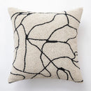GobekUsa Geometric Embroidered Cushion Cover in Modern Beige and Black