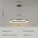 GobekUsa Black Ring LED Pendant Chandelier for Living Room, Bedroom, Kitchen - Modern Minimalist Lighting