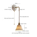 GobekUsa Adjustable LED Wall Sconce Lamp Stripe Ceramic Copper Mirror Bedside