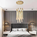 GobekUsa 3W Round Stairs LED Chandelier: K9 Crystal, Metal Fixture, DIY Lamp for Villa