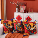 GobekUsa Chinese Dragon Embroidered Cushion Cover: Festive New Year Home Decor Pillow Case