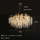 GobekUsa Gold Aluminium Crystal Chandelier for Elegant Dining Room Lighting