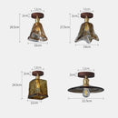 GobekUsa Amber Glass LED Ceiling Light: Modern Aluminum Wood Kitchen Balcony Room Lamp