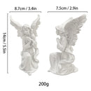 GobekUsa Angel Figurine White Gold Resin Sculpture Collectible Statue Home Decor