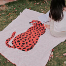 GobekUsa Hairy Furry Leopard Pattern Blanket