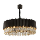 GobekUsa Crystal 2024 Ceiling Chandeliers: Modern Dimmable LED Round Lamps Black