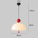 GobekUsa Cream Glass Retro Pendant Light for Living Room, Bedroom, and Tea Room