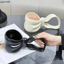 GobekUsa Bowknot Ceramic Coffee Mug Tea Cup Juice Container