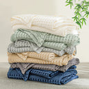 GobekUsa Bamboo Cotton Waffle Blanket - Lightweight Breathable Blanket