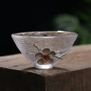 GobekUsa Carved Tin Glass Tea Cup Set - Heat Resistant, Puer Chinese, Elegant Design