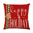 GobekUsa Christmas Santa Claus Linen Pillowcase - Sofa Cushion Cover, Decorative Living Room Pillow Cover