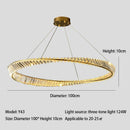GobekUsa Crystal LED Chandelier: Elegant Irregular Ring Pendant Light for Modern Home Decor