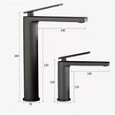 GobekUsa Gun Gray Waterfall Basin Faucet - Brass Hot Cold Sink Faucet
