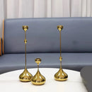 GobekUsa Gold Geometric Water Drop Candlestick Holder Desktop Storage Wedding Centerpieces