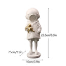 GobekUsa Banksy Sculpture Collection: Flower Thrower & Balloon Girl Figurines for Home & Office