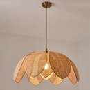 GobekUsa Handmade Rattan Petal Pendant Light with Chinese Style Design for Living & Dining Rooms