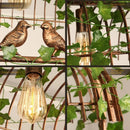 GobekUsa Green Leaf Bird Cage Chandelier for Dining Table and Garden Decor