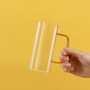 GobekUsa 400ml Square Glass Mug, Microwave Safe, Transparent, Party Beer Coffee Cup