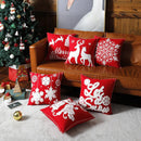 GobekUsa Christmas Embroidered Cotton Canvas Pillow Covers Snowflake Elk Decor