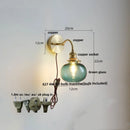 GobekUsa Green Class Ball LED Wall Light with Copper Socket for Bedroom Living Dining Room