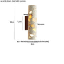 GobekUsa LED Wall Sconce Modern Nordic Wood Canopy Terrazzo Bathroom Mirror Light
