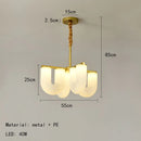 GobekUsa LED U-shaped Acrylic Pendant Lights in Gold Metal for Parlor, Dining Room, Kitchen