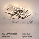GobekUsa LED Ceiling Light 4 Rings 78W Square for Living Room Bedroom Bar