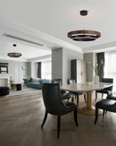 GobekUsa Double Circular LED Chandelier for Dining, Bedroom, Living Room - Modern Nordic Style