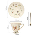 GobekUsa Butterfly Gold Ceramic Cup & Saucer Set
