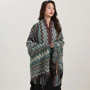 GobekUsa Bohemian Wavy Fringe Shawl: Fashionable & Multifunctional Sofa Cover Blanket