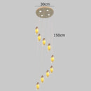 GobekUsa Crystal Chandelier, Stair Pendant Light, Living Room Lighting