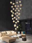 GobekUsa LED Glass Ball Chandelier for Duplex Villa Living Room