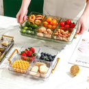 GobekUsa 6-Grid Divided Fruit Plate Snack Dish Dry Fruit Tray Light Luxury Tray