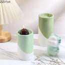GobekUsa Green Cylinder Candle Holder Set for Romantic Home Decor