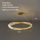 GobekUsa Crystal Ring Ceiling Lamp - Modern Luxury LED Chandelier for Master Bedroom & Living Room