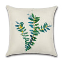 GobekUsa Green Leaves Decorative Pillow Case - Simple Style Cotton Linen Sofa Cushion Cover