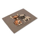 GobekUsa Cute Dog Linen Dining Mats Coasters 42*32cm Home Decor