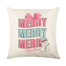 GobekUsa Christmas Santa Claus Linen Pillowcase - Sofa Cushion Cover, Decorative Living Room Pillow Cover
