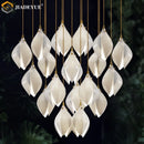 GobekUsa Ceramic LED Staircase Pendant Light Two-Tone Adjustable for Living, Dining, Bedroom