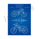 GobekUsa Dirt Bike Patent Blueprint Poster Canvas Wall Art